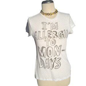 Coconut Island Womans White Graphic Short Sleeve T-Shirt Size Large